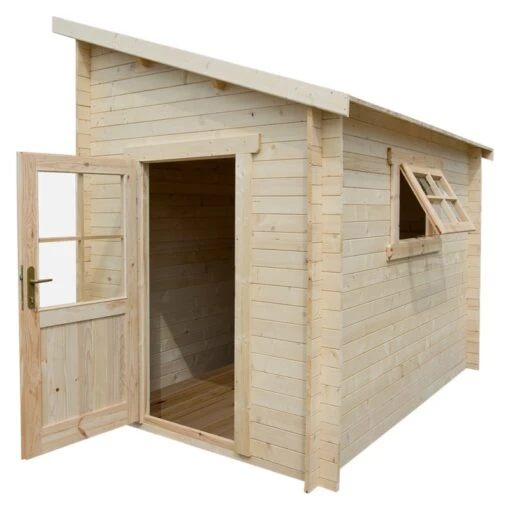 Abri Adossé 5,96m² PLUS En Bois Massif 28mm Gardy Shelter -Jardin Soldes abri adosse 596m plus en bois massif 28mm gardy shelter 1