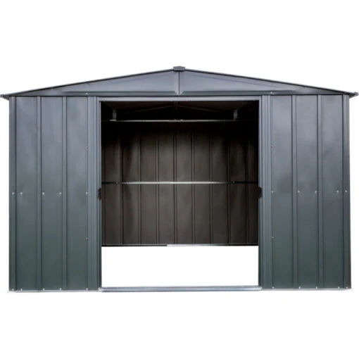 Abri De Jardin 10,7m² Toit Double Pente En Acier Galvanisé Anthracite Spacemaker -Jardin Soldes abri de jardin 107m toit double pente en acier galvanise anthracite spacemaker 2