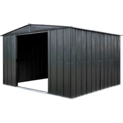 Abri De Jardin 10,7m² Toit Double Pente En Acier Galvanisé Anthracite Spacemaker -Jardin Soldes abri de jardin 107m toit double pente en acier galvanise anthracite spacemaker 3