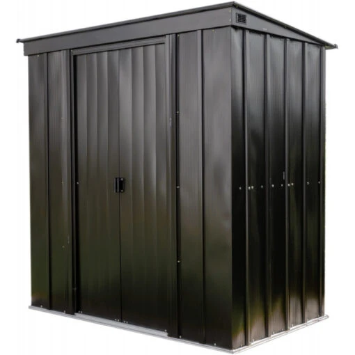 Abri De Jardin 2,7m² Monopente En Acier Galvanisé Noir Onyx Spacemaker -Jardin Soldes abri de jardin 27m monopente en acier galvanise noir onyx spacemaker 1