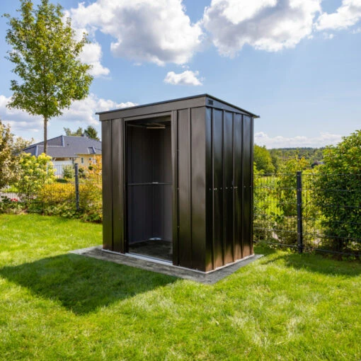 Abri De Jardin 2,7m² Monopente En Acier Galvanisé Noir Onyx Spacemaker -Jardin Soldes abri de jardin 27m monopente en acier galvanise noir onyx spacemaker 2