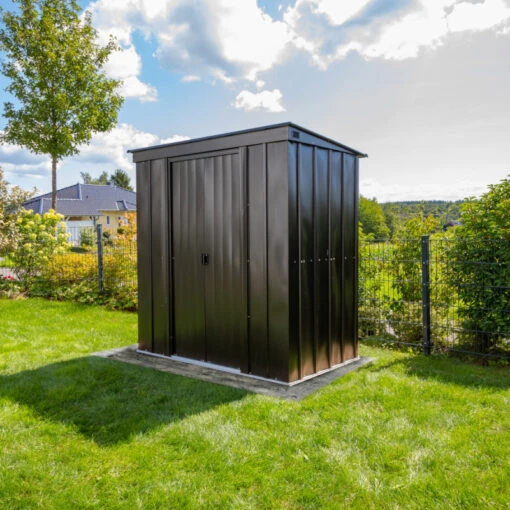 Abri De Jardin 2,7m² Monopente En Acier Galvanisé Noir Onyx Spacemaker -Jardin Soldes abri de jardin 27m monopente en acier galvanise noir onyx spacemaker