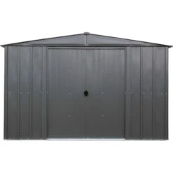 Abri De Jardin 8,5m² Toit Double Pente En Acier Galvanisé Anthracite Spacemaker -Jardin Soldes abri de jardin 85m toit double pente en acier galvanise anthracite spacemaker 1