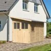 Abri De Jardin Adossé En Bois Certifié 4,85m² Juist 3 - Karibu -Jardin Soldes abri de jardin adosse en bois certifie 485m juist 3 karibu