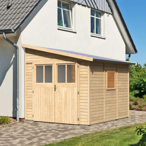 Abri De Jardin Adossé En Bois Certifié 6,23m² Bomlitz 3 - Karibu -Jardin Soldes abri de jardin adosse en bois certifie 623m bomlitz 3 karibu 1