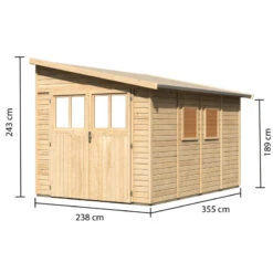 Abri De Jardin Adossé En Bois Certifié 8,27m² Bomlitz 4 - Karibu -Jardin Soldes abri de jardin adosse en bois certifie 827m bomlitz 4 karibu 2