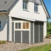 Abri De Jardin Adossé En Bois Gris Terre 4,18m² Bomlitz 2 - Karibu -Jardin Soldes abri de jardin adosse en bois gris terre 418m bomlitz 2 karibu