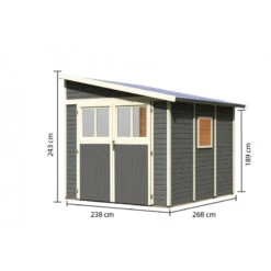 Abri De Jardin Adossé En Bois Gris Terre 6,23m² Bomlitz 3 - Karibu -Jardin Soldes abri de jardin adosse en bois gris terre 623m bomlitz 3 karibu 2