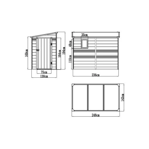 Abri De Jardin Adossé En Résine Beige 3,55m² + Kit De Fondation - JOBU -Jardin Soldes abri de jardin adosse en resine beige 355m kit de fondation jobu 1