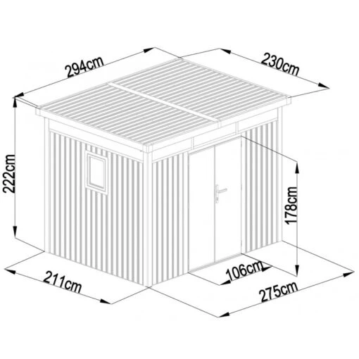 Abri De Jardin En Acier Galvanisé Kosto 6,76m² + Kit D'ancrage - X-Métal -Jardin Soldes abri de jardin en acier galvanise kosto 676m kit d ancrage x metal 5