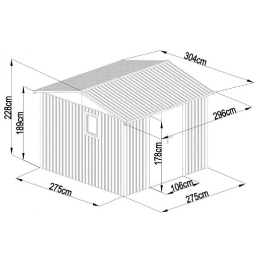 Abri De Jardin En Acier Galvanisé Roka 9m² - X-Métal -Jardin Soldes abri de jardin en acier galvanise roka 9m x metal 5