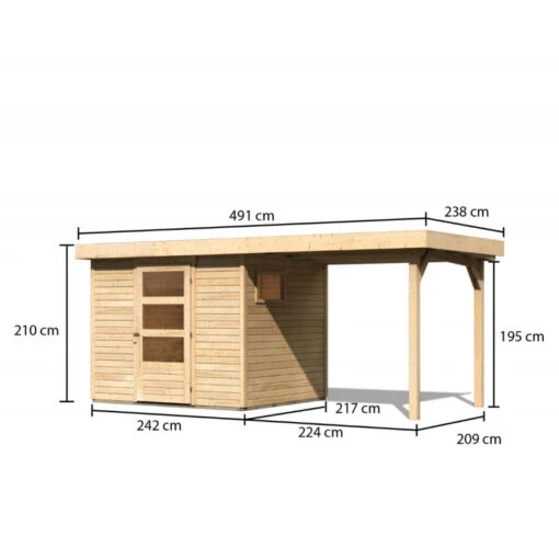 Abri De Jardin En Bois 5,25m² Avec Appentis De 2,40 M Freiburg 3 - Karibu -Jardin Soldes abri de jardin en bois 525m avec appentis de 240 m freiburg 3 karibu 1