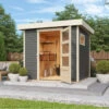 Abri De Jardin En Bois Gris Terre 4,62m² Freiburg 2 - Karibu -Jardin Soldes abri de jardin en bois gris terre 462m freiburg 2 karibu