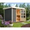 Abri De Jardin En Bois Gris Terre 5,25m² Freiburg 3 - Karibu -Jardin Soldes abri de jardin en bois gris terre 525m freiburg 3 karibu