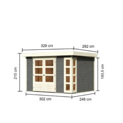 Abri De Jardin En Bois Massif Gris Terre 7,43m² Kerko 5 – Karibu -Jardin Soldes abri de jardin en bois massif gris terre 743m kerko 5 woodfeeling 1