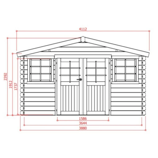 Abri De Jardin En Bois Traité Autoclave 28mm Dole Porte Double 11,56m² - SOLID -Jardin Soldes abri de jardin en bois traite autoclave 28mm dole porte double 1156m solid 1