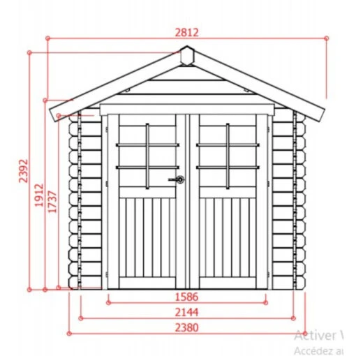 Abri De Jardin En Bois Traité Autoclave 28mm Nimes Porte Double 5,66m² SOLID -Jardin Soldes abri de jardin en bois traite autoclave 28mm nimes porte double 566m solid 1