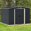 Abri De Jardin En Métal Anthracite 6,34m² - DURAMAX + Kit D'ancrage -Jardin Soldes abri de jardin en metal anthracite 634m duramax kit d ancrage