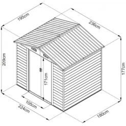 Abri De Jardin En Métal Aspect Bois 4,6m² + Kit D'ancrage - X-METAL -Jardin Soldes abri de jardin en metal aspect bois 46m kit d ancrage x metal 2