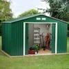 Abri De Jardin En Métal Vert Pin 7,81m² - DURAMAX + Kit D'ancrage -Jardin Soldes abri de jardin en metal vert pin 781m duramax