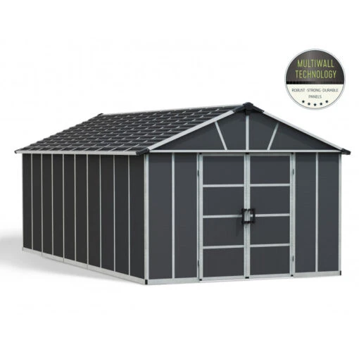 Abri De Jardin En Polycarbonate 21,3m² Avec Plancher YUKON - Palram - Canopia -Jardin Soldes abri de jardin en polycarbonate 213m avec plancher yukon palram 2