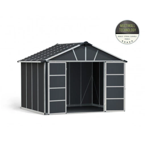 Abri De Jardin En Polycarbonate 7,9m² Avec Plancher YUKON - Palram - Canopia -Jardin Soldes abri de jardin en polycarbonate 79m avec plancher yukon palram 1