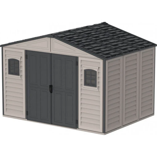 Abri De Jardin En PVC 8,05m² DarkGrey Premium + Kit De Fondation DURAMAX -Jardin Soldes abri de jardin en pvc 805m darkgrey premium duramax kit de fondation 1