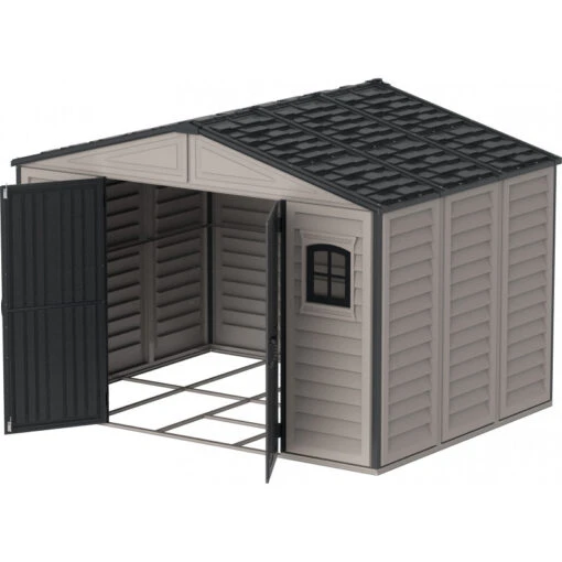 Abri De Jardin En PVC 8,05m² DarkGrey Premium + Kit De Fondation DURAMAX -Jardin Soldes abri de jardin en pvc 805m darkgrey premium duramax kit de fondation 2