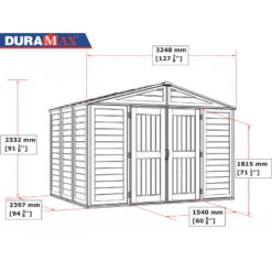 Abri De Jardin En PVC 8,05m² DarkGrey Premium + Kit De Fondation DURAMAX -Jardin Soldes abri de jardin en pvc 805m darkgrey premium duramax kit de fondation 3