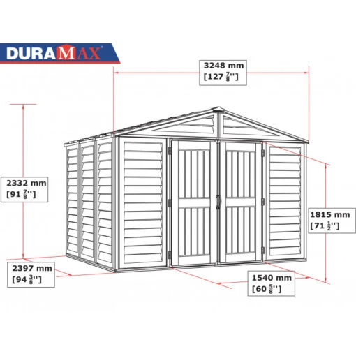 Abri De Jardin En PVC 8,05m² DarkGrey Premium + Kit De Fondation DURAMAX -Jardin Soldes abri de jardin en pvc 805m darkgrey premium duramax kit de fondation 3