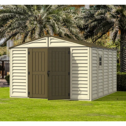 Abri De Jardin En PVC WoodStyle Premium 13,12m² Duramax -Jardin Soldes abri de jardin en pvc woodstyle premium 1312m duramax 1