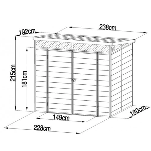 Abri De Jardin En Résine 4,10m² Beige Toit Monopente Skylight + Plancher - Jobu -Jardin Soldes abri de jardin en resine 410m beige toit monopente skylight plancher jobu 1