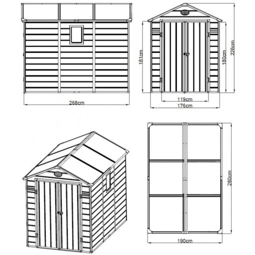 Abri De Jardin En Résine Anthracite 5,32m² + Kit De Fondation - JOBU -Jardin Soldes abri de jardin en resine anthracite 532m kit de fondation jobu 1