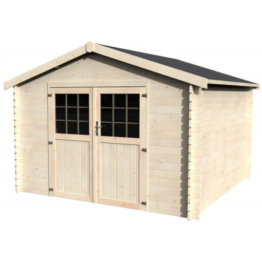 Abri De Jardin Flovene 11,45m² En Bois Massif 28mm Avec Double Porte – Décor Et Jardin -Jardin Soldes abri de jardin flovene 1145m en bois massif 28mm avec double porte decor et jardin