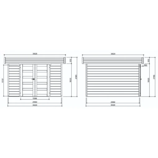 Abri De Jardin Odense 8,98m² En Bois Massif 28mm à Toit Plat - SOLID -Jardin Soldes abri de jardin odense 898m en bois massif 28mm a toit plat solid 2