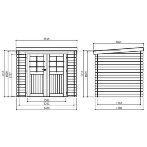 Abri De Jardin Stendal 4,91m² En Bois Massif 19mm à Toit Monopente - SOLID -Jardin Soldes abri de jardin stendal 491m en bois massif 19mm a toit monopente solid 1