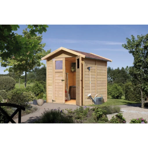 Abri De Jardin Dahme 3 De 3,31m² Panneaux Bois 14mm - Karibu -Jardin Soldes abri de jardin tobin 3 de 331m panneaux bois 14mm karibu