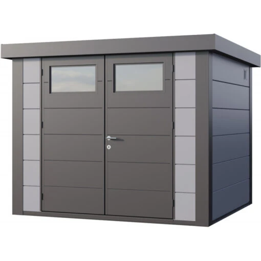 Abri En Acier Galvanisé Gris Clair 6,4m² Avec Double Porte Eleganto 2724 Telluria -Jardin Soldes abri en acier galvanise gris clair 64m avec double porte eleganto 2724 telluria