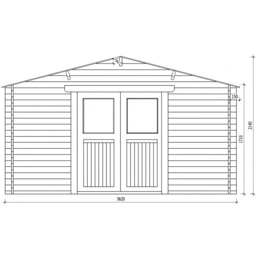 Abri En Bois Massif 13m² PRIMO 28mm Traité Teinté Marron Gardy Shelter -Jardin Soldes abri en bois massif 13m primo 28mm traite teinte marron gardy shelter 1