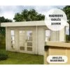 Abri En Bois Massif 15m² Avec Isolation 100mm MODERNE Gardy Shelter -Jardin Soldes abri en bois massif 15m avec isolation 100mm moderne gardy shelter