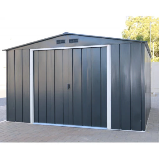 Abri En Métal Parois Hautes Anthracite Colussus 11,69m² DURAMAX + Kit Ancrage -Jardin Soldes abri en metal parois hautes anthracite colussus 1169m duramax kit ancrage 2