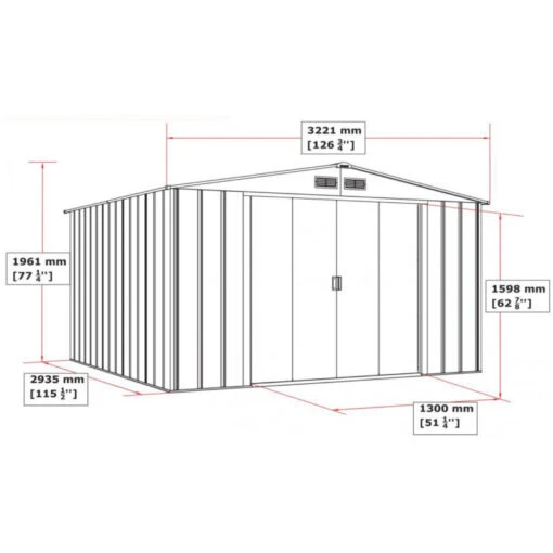 Abri En Métal Parois Hautes Anthracite Colussus 9,74m² DURAMAX + Kit Ancrage -Jardin Soldes abri en metal parois hautes anthracite colussus 972m duramax kit ancrage 1