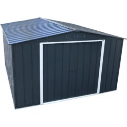 Abri En Métal Parois Hautes Anthracite Colussus 9,74m² DURAMAX + Kit Ancrage -Jardin Soldes abri en metal parois hautes anthracite colussus 972m duramax kit ancrage 4