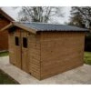 Abri Thiers 7,81m² En Bois Thermo Traité Et Toiture En Acier HABRITA -Jardin Soldes abri thiers 781m en bois thermo traite et toiture en acier habrita