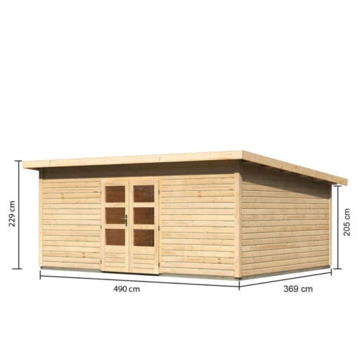 Abri Toit Plat 18,08m² Bois Massif 40mm Northeim 6 – Karibu -Jardin Soldes abri toit plat 1808m bois massif 40mm northeim 6 woodfeeling 1