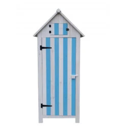 Jardin Soldes -Jardin Soldes armoire de jardin en bois lasure bleu et blanc 041m habrita