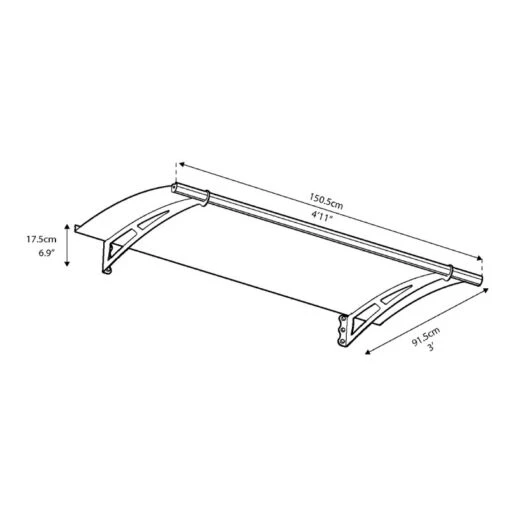 Auvent Marquise Transparent AQUILA™ 1500 – Palram - Canopia -Jardin Soldes auvent marquise transparent aquila 1500 palram 1 5