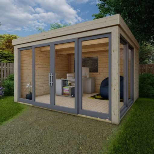 Bureau De Jardin En Bois Massif 11,8m² - Madriers 40mm Gardy Shelter -Jardin Soldes bureau de jardin en bois massif 118m madriers 40mm gardy shelter 2