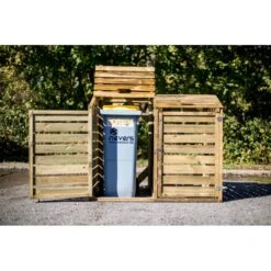 Cache Poubelle Double En Bois Massif Certifié Traité Autoclave -Jardin Soldes cache poubelle double en bois massif certifie traite autoclave 4