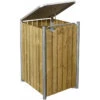 Cache-poubelle Müllbox En Bois Traité Naturel 140L – HIDE -Jardin Soldes cache poubelle mullbox en bois traite 2x140l hide